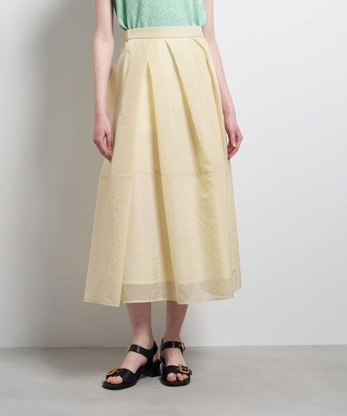LANVIN en Bleu(ランバンオンブルー)の「シアータックフレアスカート(スカート・レディース・ブラック/イエロー・38/36)」の1枚目の写真