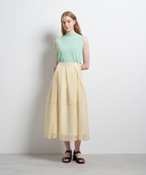 LANVIN en Bleu(ランバンオンブルー)の「シアータックフレアスカート(スカート・レディース・ブラック/イエロー・38/36)」の3枚目の写真