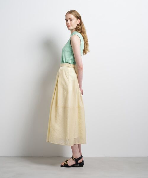 LANVIN en Bleu(ランバンオンブルー)の「シアータックフレアスカート(スカート・レディース・ブラック/イエロー・38/36)」の4枚目の写真