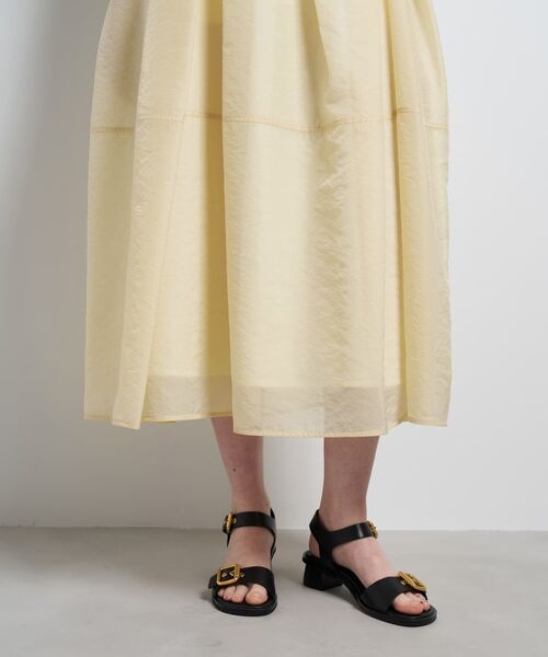 LANVIN en Bleu(ランバンオンブルー)の「シアータックフレアスカート(スカート・レディース・ブラック/イエロー・38/36)」の11枚目の写真