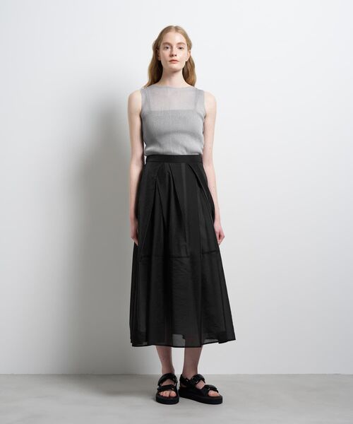 LANVIN en Bleu(ランバンオンブルー)の「シアータックフレアスカート(スカート・レディース・ブラック/イエロー・38/36)」の12枚目の写真