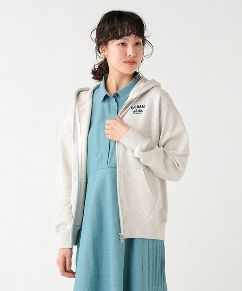 BEAMS HEART(ビームスハート)の「スマイル 刺繍 ジップパーカー(パーカー・レディース・ホワイト系その他5/ライトグレー/ネイビー・FREE)」の15枚目の写真
