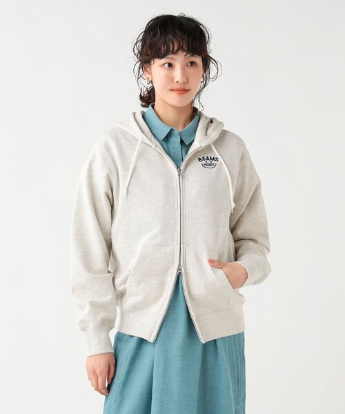 BEAMS HEART(ビームスハート)の「スマイル 刺繍 ジップパーカー(パーカー・レディース・ホワイト系その他5/ライトグレー/ネイビー・FREE)」の13枚目の写真