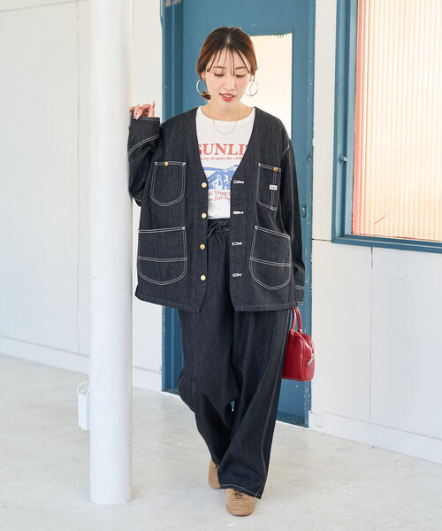 FREAK'S STORE(フリークスストア)の「限定展開 Lee × FREAK'S STORE/リー 別注 リラックス イージーパンツ(デニムパンツ・レディース・ブルー/ネイビー/サックスブルー・MEDIUM/SMALL)」の4枚目の写真