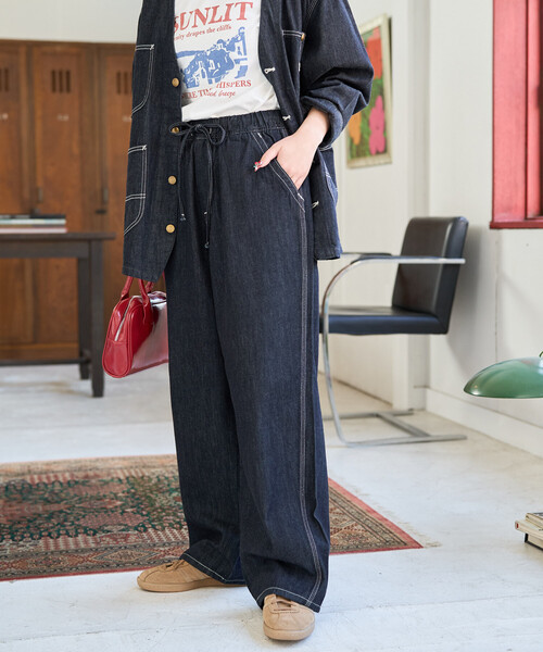 FREAK'S STORE(フリークスストア)の「限定展開 Lee × FREAK'S STORE/リー 別注 リラックス イージーパンツ(デニムパンツ・レディース・ブルー/ネイビー/サックスブルー・MEDIUM/SMALL)」の7枚目の写真