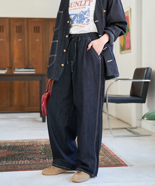 FREAK'S STORE(フリークスストア)の「限定展開 Lee × FREAK'S STORE/リー 別注 リラックス イージーパンツ(デニムパンツ・レディース・ブルー/ネイビー/サックスブルー・MEDIUM/SMALL)」の10枚目の写真