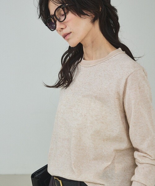 qualite（カリテ）の「シアーミックスニットプルオーバー/オフィスカジュアル/春服（ニット/セーター・レディース・ライトベージュ/グリーン/グレー・フリー）」の6枚目の写真