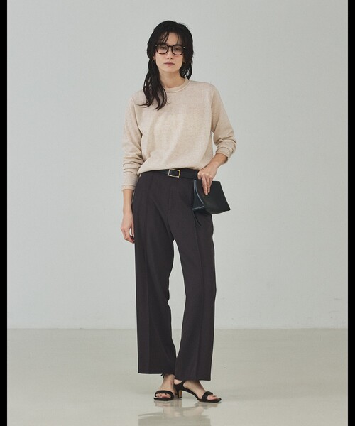 qualite（カリテ）の「シアーミックスニットプルオーバー/オフィスカジュアル/春服（ニット/セーター・レディース・ライトベージュ/グリーン/グレー・フリー）」の7枚目の写真