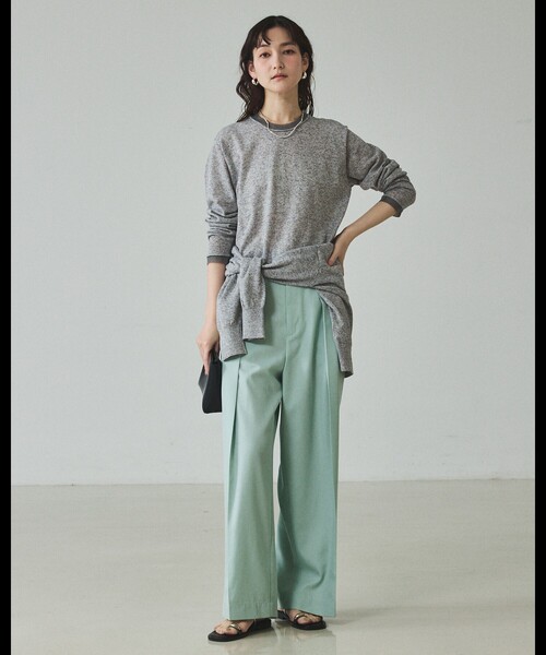 qualite（カリテ）の「シアーミックスニットプルオーバー/オフィスカジュアル/春服（ニット/セーター・レディース・ライトベージュ/グリーン/グレー・フリー）」の9枚目の写真