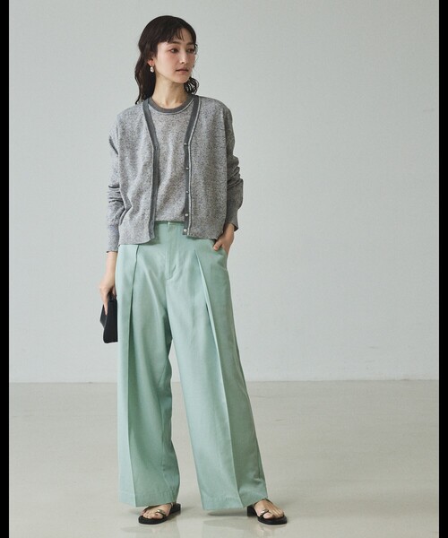 qualite（カリテ）の「シアーミックスニットプルオーバー/オフィスカジュアル/春服（ニット/セーター・レディース・ライトベージュ/グリーン/グレー・フリー）」の11枚目の写真