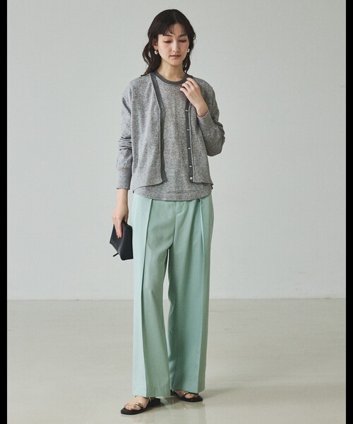 qualite（カリテ）の「シアーミックスニットプルオーバー/オフィスカジュアル/春服（ニット/セーター・レディース・ライトベージュ/グリーン/グレー・フリー）」の12枚目の写真