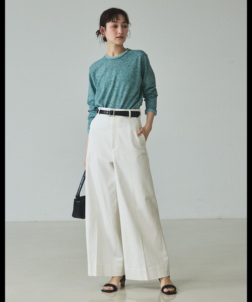 qualite（カリテ）の「シアーミックスニットプルオーバー/オフィスカジュアル/春服（ニット/セーター・レディース・ライトベージュ/グリーン/グレー・フリー）」の14枚目の写真