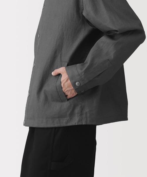 MUJI Labo(ムジラボ)の「〔MUJI Labo〕紳士 太番手リネンドローストリングジャケット(その他アウター・メンズ・ブラック/チャコールグレー・S/L/M/XL)」の12枚目の写真