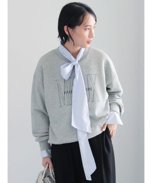 Te chichi（テチチ）の「裏毛ロゴプリントスウェット（Tシャツ/カットソー・レディース・ネイビー/グレー/オフホワイト・F）」の6枚目の写真