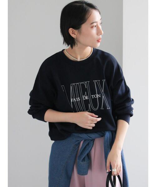 Te chichi（テチチ）の「裏毛ロゴプリントスウェット（Tシャツ/カットソー・レディース・ネイビー/グレー/オフホワイト・F）」の9枚目の写真