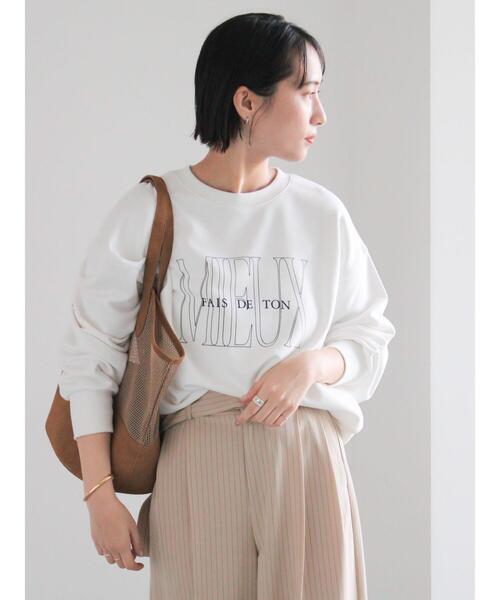 Te chichi（テチチ）の「裏毛ロゴプリントスウェット（Tシャツ/カットソー・レディース・ネイビー/グレー/オフホワイト・F）」の12枚目の写真