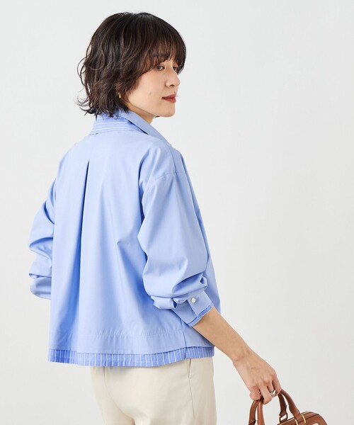 NOLLEY’S(ノーリーズ)の「ウォッシャブルレイヤード風ショート丈シャツ(シャツ/ブラウス・レディース・ベビーピンク/サックスブルー/ホワイト・38)」の10枚目の写真