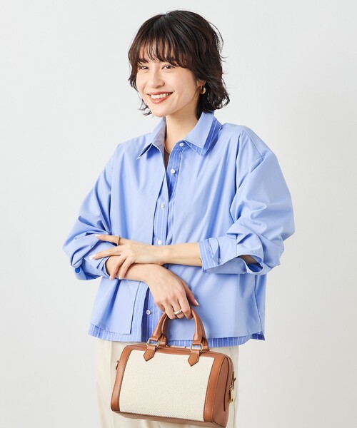 NOLLEY’S(ノーリーズ)の「ウォッシャブルレイヤード風ショート丈シャツ(シャツ/ブラウス・レディース・ベビーピンク/サックスブルー/ホワイト・38)」の11枚目の写真