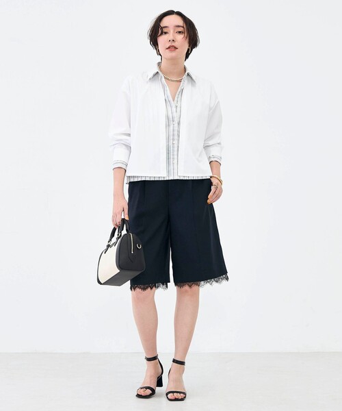 NOLLEY’S(ノーリーズ)の「ウォッシャブルレイヤード風ショート丈シャツ(シャツ/ブラウス・レディース・ベビーピンク/サックスブルー/ホワイト・38)」の13枚目の写真