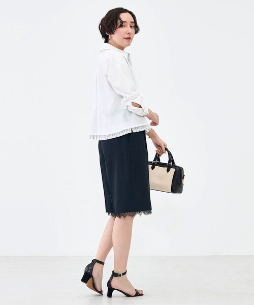 NOLLEY’S(ノーリーズ)の「ウォッシャブルレイヤード風ショート丈シャツ(シャツ/ブラウス・レディース・ベビーピンク/サックスブルー/ホワイト・38)」の19枚目の写真