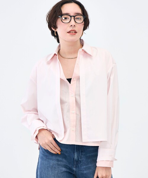 NOLLEY’S（ノーリーズ）の「ウォッシャブルレイヤード風ショート丈シャツ（シャツ/ブラウス・レディース・ベビーピンク/サックスブルー/ホワイト・38）」の7枚目の写真