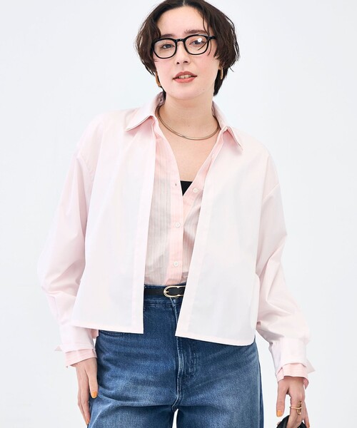 NOLLEY’S（ノーリーズ）の「ウォッシャブルレイヤード風ショート丈シャツ（シャツ/ブラウス・レディース・ベビーピンク/サックスブルー/ホワイト・38）」の10枚目の写真