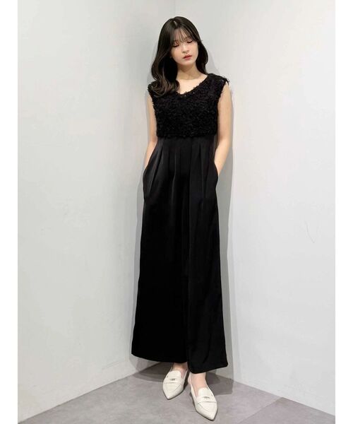 MERCURYDUO（マーキュリーデュオ）の「チュールフリルドッキングロンパース（ドレス・レディース・ライトグレー/ブラック・MEDIUM/SMALL）」の7枚目の写真