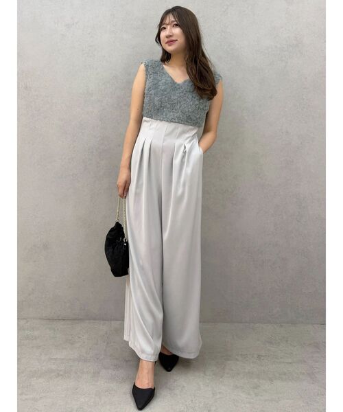 MERCURYDUO（マーキュリーデュオ）の「チュールフリルドッキングロンパース（ドレス・レディース・ライトグレー/ブラック・MEDIUM/SMALL）」の10枚目の写真