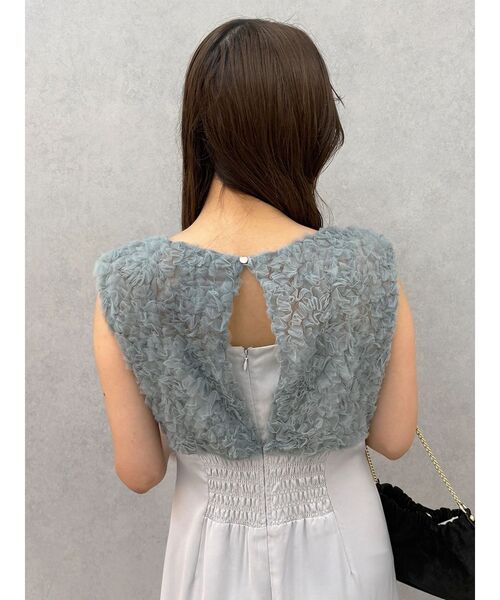 MERCURYDUO（マーキュリーデュオ）の「チュールフリルドッキングロンパース（ドレス・レディース・ライトグレー/ブラック・MEDIUM/SMALL）」の14枚目の写真