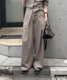 RAY CASSIN | 【セットアップで着られる】ウエストレイヤードイージーチェックパンツ(その他パンツ)