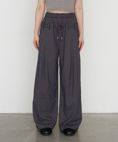 RAY CASSIN（レイカズン）の「【セットアップで着られる】ウエストレイヤードイージーチェックパンツ（その他パンツ・レディース・グレー系その他2/ネイビー/ベージュ系その他2・FREE）」の22枚目の写真