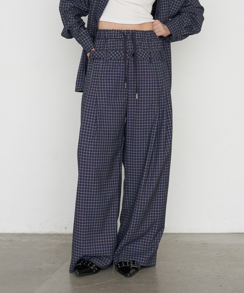 RAY CASSIN（レイカズン）の「【セットアップで着られる】ウエストレイヤードイージーチェックパンツ（その他パンツ・レディース・グレー系その他2/ネイビー/ベージュ系その他2・FREE）」の13枚目の写真