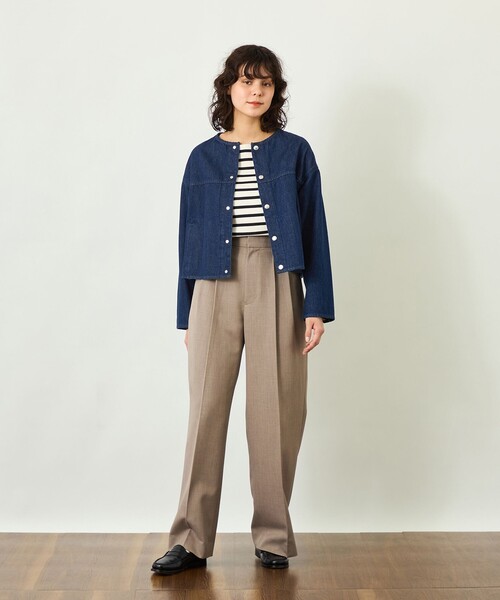 MACKINTOSH PHILOSOPHY(マッキントッシュ フィロソフィー)の「【GREY LABEL】デニムノーカラートラッカージャケット(ノーカラージャケット・レディース・ブルー/ダークネイビー/グレー系その他・2)」の10枚目の写真