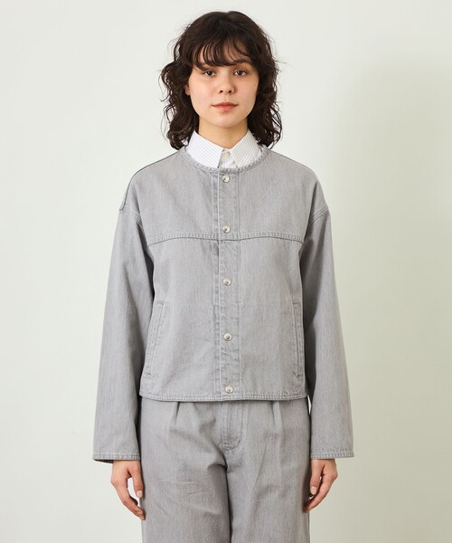 MACKINTOSH PHILOSOPHY(マッキントッシュ フィロソフィー)の「【GREY LABEL】デニムノーカラートラッカージャケット(ノーカラージャケット・レディース・ブルー/ダークネイビー/グレー系その他・2)」の9枚目の写真