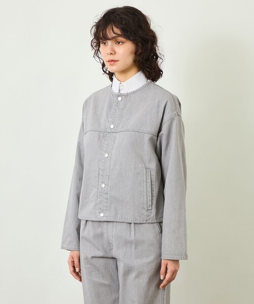 MACKINTOSH PHILOSOPHY(マッキントッシュ フィロソフィー)の「【GREY LABEL】デニムノーカラートラッカージャケット(ノーカラージャケット・レディース・ブルー/ダークネイビー/グレー系その他・2)」の8枚目の写真