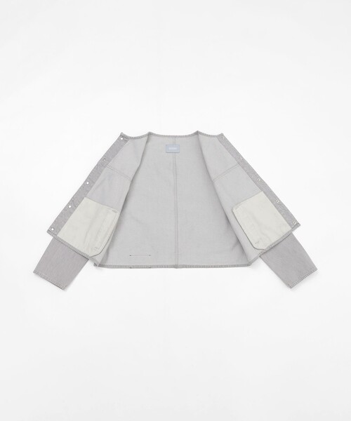 MACKINTOSH PHILOSOPHY(マッキントッシュ フィロソフィー)の「【GREY LABEL】デニムノーカラートラッカージャケット(ノーカラージャケット・レディース・ブルー/ダークネイビー/グレー系その他・2)」の16枚目の写真