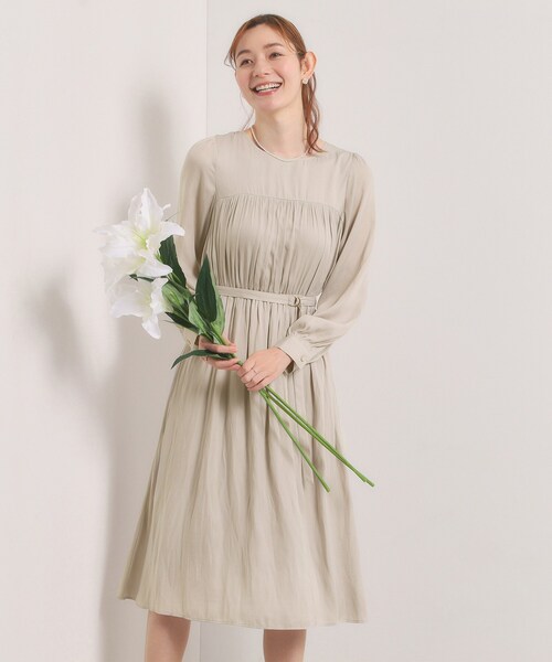 ITS'DEMO（イッツデモ）の「【入卒／手洗い可】サテンベルト付きワンピース（ワンピース・レディース・ブラック/ベビーピンク/ナチュラル・00）」の2枚目の写真