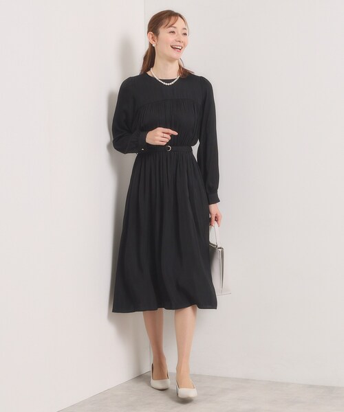 ITS'DEMO（イッツデモ）の「【入卒／手洗い可】サテンベルト付きワンピース（ワンピース・レディース・ブラック/ベビーピンク/ナチュラル・00）」の18枚目の写真