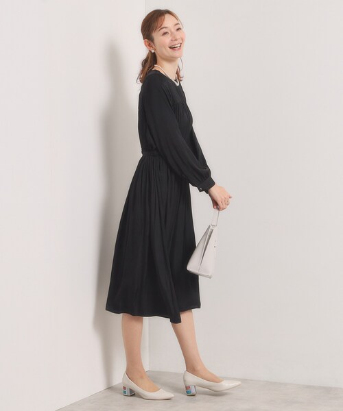 ITS'DEMO（イッツデモ）の「【入卒／手洗い可】サテンベルト付きワンピース（ワンピース・レディース・ブラック/ベビーピンク/ナチュラル・00）」の19枚目の写真