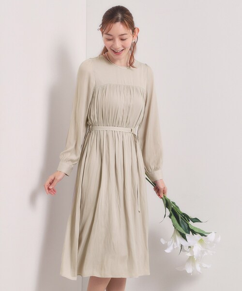 ITS'DEMO（イッツデモ）の「【入卒／手洗い可】サテンベルト付きワンピース（ワンピース・レディース・ブラック/ベビーピンク/ナチュラル・00）」の21枚目の写真