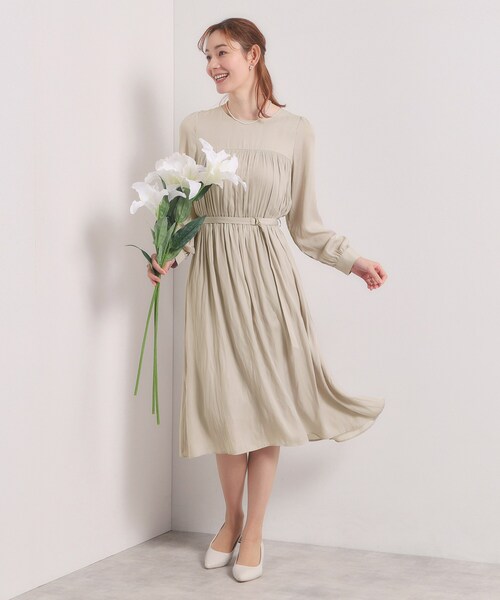 ITS'DEMO（イッツデモ）の「【入卒／手洗い可】サテンベルト付きワンピース（ワンピース・レディース・ブラック/ベビーピンク/ナチュラル・00）」の22枚目の写真