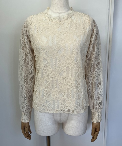GLAMOROUS JANE（グラマラスジェーン）の「レースハイネックブラウス（シャツ/ブラウス・レディース・ベージュ/ホワイト・L/M）」の10枚目の写真
