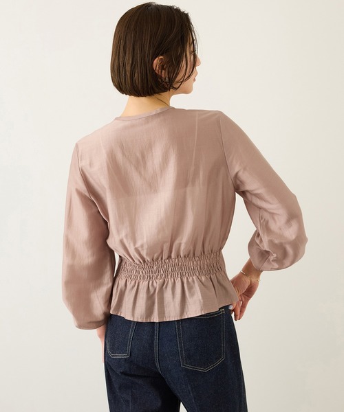 ROPE'（ロペ）の「カールマイヤーウエストタックペプラムブラウス/イージーケア（シャツ/ブラウス・レディース・ブルー系その他4/ピンク系その他2・38）」の5枚目の写真