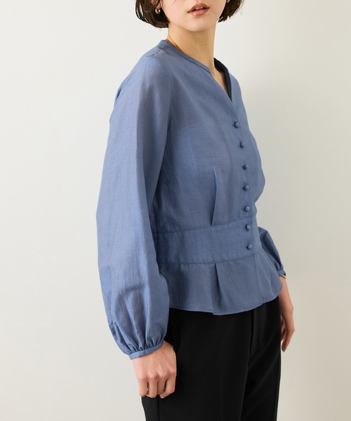 ROPE'（ロペ）の「カールマイヤーウエストタックペプラムブラウス/イージーケア（シャツ/ブラウス・レディース・ブルー系その他4/ピンク系その他2・38）」の9枚目の写真