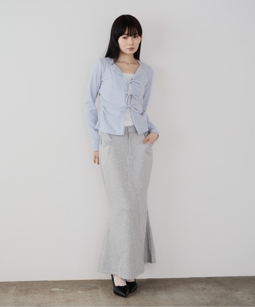 Siel(シエル)の「ポンチ素材 マーメイドスカート(スカート・レディース・グレー/ブラック・FREE)」の9枚目の写真