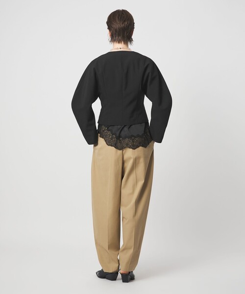 ASTRAET（アストラット）の「＜ASTRAET＞カーブスリーブ ノーカラージャケット（ノーカラージャケット・レディース・ブラック/グレー系・FREE）」の5枚目の写真