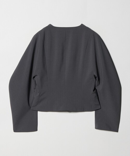 ASTRAET（アストラット）の「＜ASTRAET＞カーブスリーブ ノーカラージャケット（ノーカラージャケット・レディース・ブラック/グレー系・FREE）」の10枚目の写真