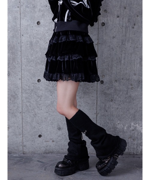 Amilige(アミリージュ)の「チャイナベロアセットアップ(ワンピース・レディース・ブラック×ホワイト/ブラック×パープル・FREE)」の10枚目の写真