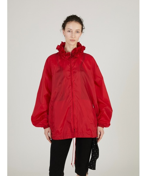 crinkle crinkle crinkle（クリンクルクリンクルクリンクル）の「【crinkle crinkle crinkle】【griguri】pocketable wind breaker/ポケッタブルウインドブレーカー（ブルゾン・レディース・ブラック/レッド・FREE）」の3枚目の写真