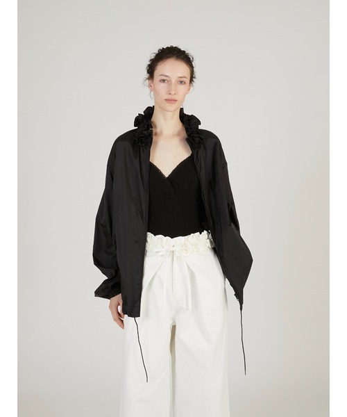 crinkle crinkle crinkle（クリンクルクリンクルクリンクル）の「【crinkle crinkle crinkle】【griguri】pocketable wind breaker/ポケッタブルウインドブレーカー（ブルゾン・レディース・ブラック/レッド・FREE）」の6枚目の写真